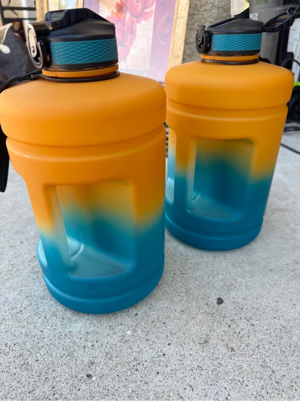 Orange and Teal Gradient Hydration Bottle Jug